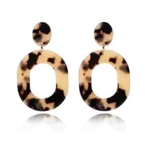 NEW Acrylic Tortoise Shell Hoop Earrings